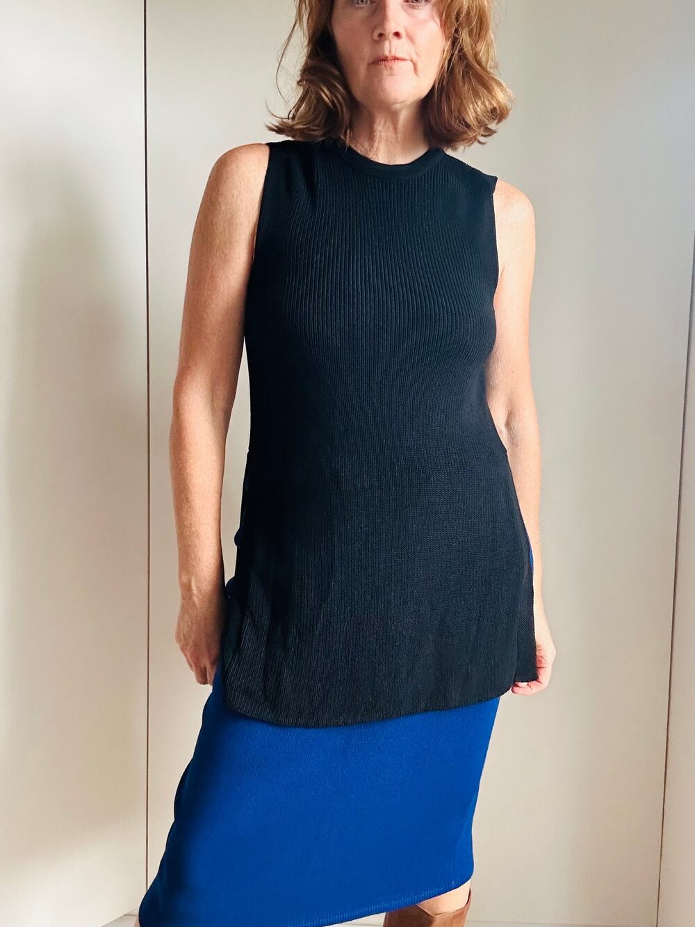 Wilfred Knit black Tank Tunic Top Size Small Sweater Knit Minimalist Style